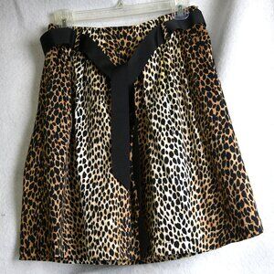 WHBM White House Black Market Women Brown Animal Print Skirt Size 2